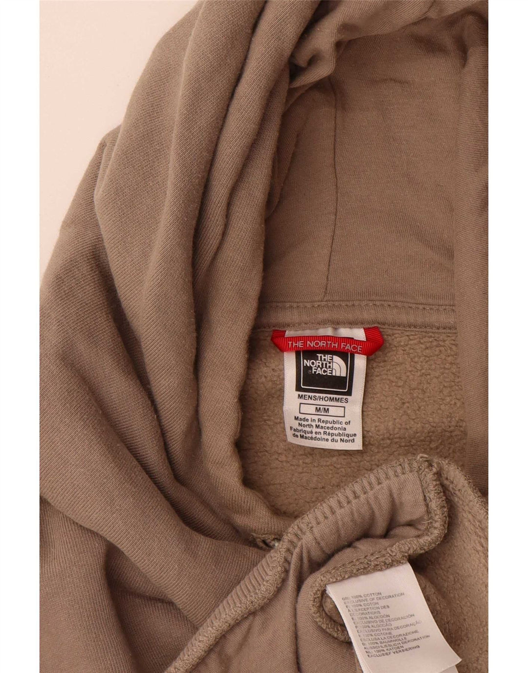 Męski sweter z kapturem The North Face, średnio beżowy, bawełniany
