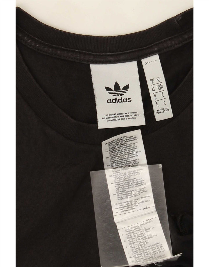Adidas Męska Koszulka Top Mała Czarna Bawełna