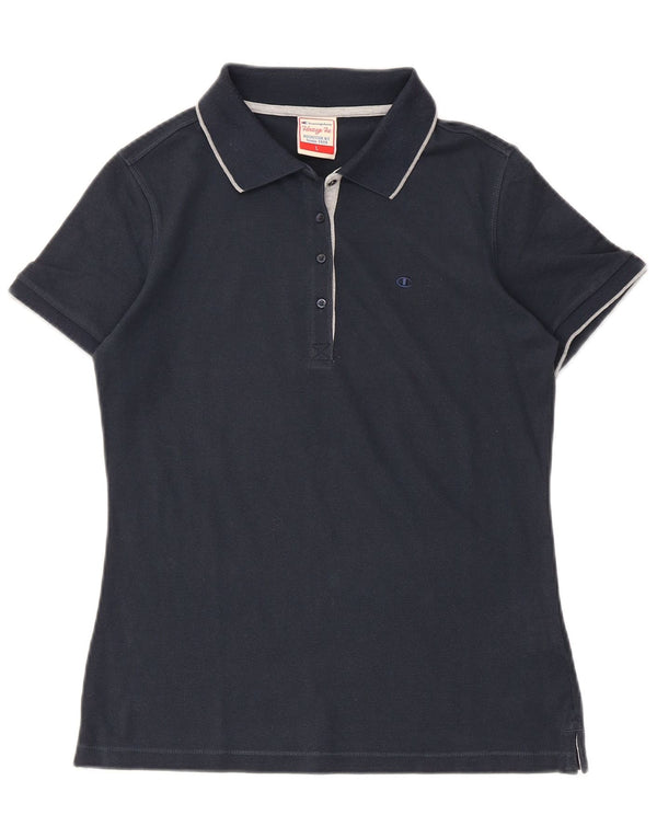 Damska koszulka polo Champion Heritage Fit UK 14, duża, granatowa, bawełniana
