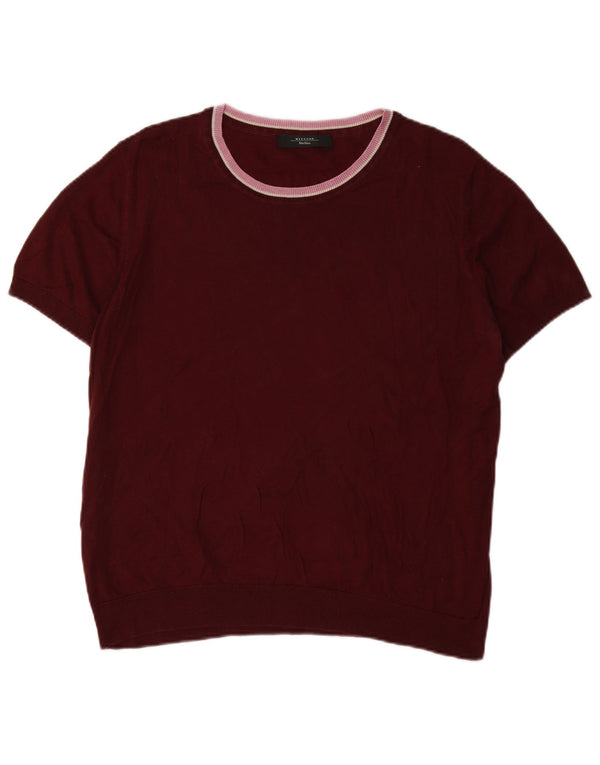 Damski sweter Max Mara Weekend z dekoltem w łódkę, UK 16, duży, bordowy