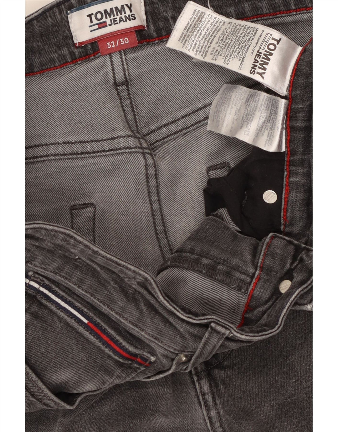 TOMMY HILFIGER Męskie jeansy Scanton Slim W32 L30 Szara bawełna