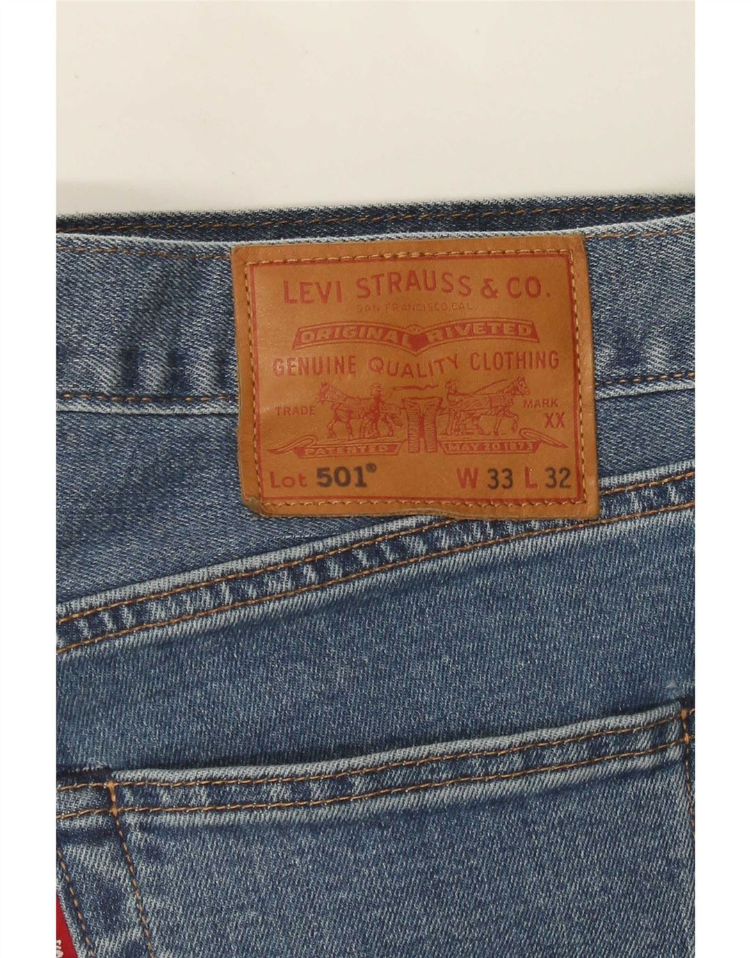 Męskie jeansy Levi's 501 Straight W33 L32 Niebieskie bawełniane