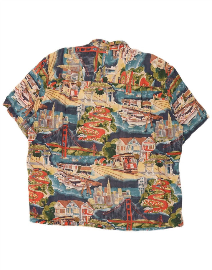 Męska koszula z krótkim rękawem VINTAGE w abstrakcyjny wzór XL, wielokolorowy nylon