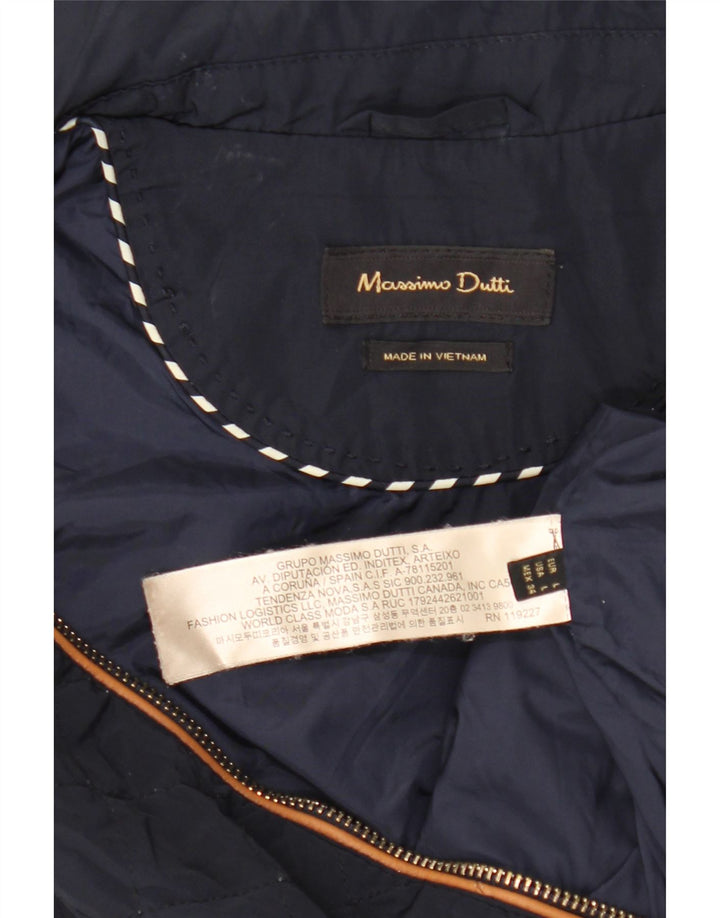 Damska pikowana kamizelka Massimo Dutti UK 14, duża, granatowa, nylonowa