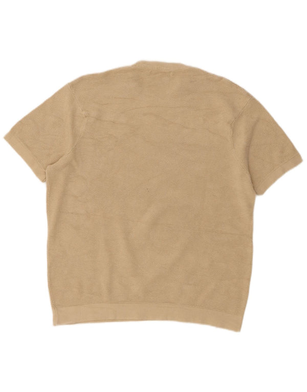 Sweter damski Zara z krótkim rękawem i okrągłym dekoltem UK 10, mały, beżowy, bawełniany