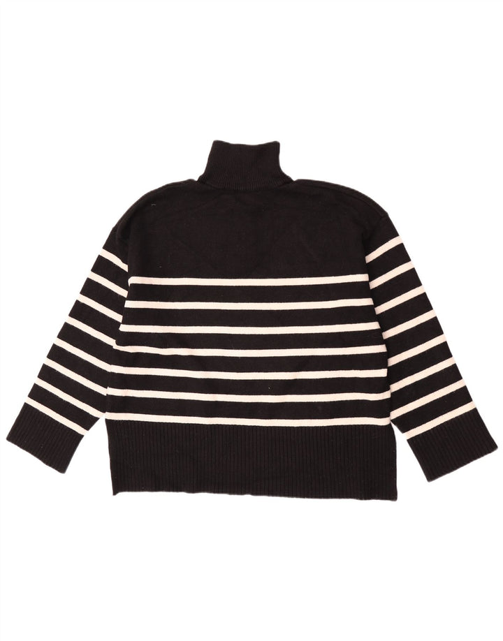 Damski sweter oversize z zamkiem błyskawicznym Zara UK 10 w małe czarne paski