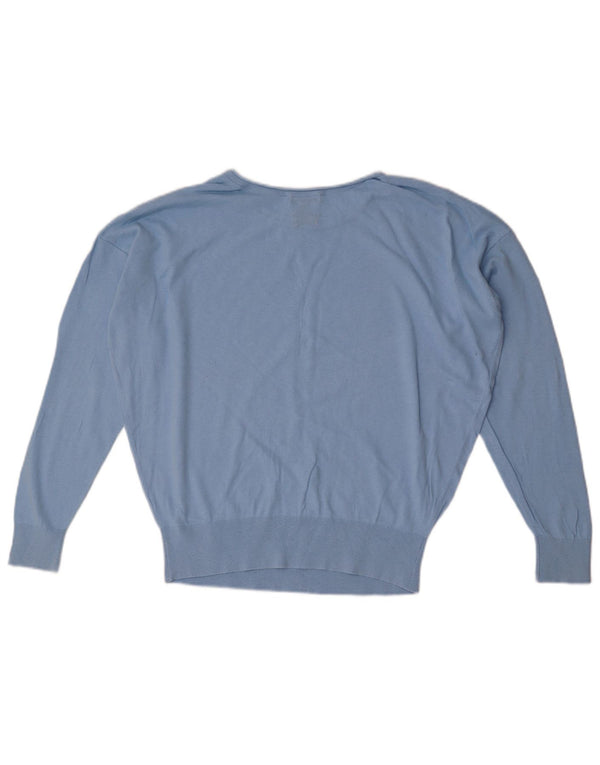 Damski sweter oversize Massimo Dutti z dekoltem w łódkę, UK 6 XS, niebieski