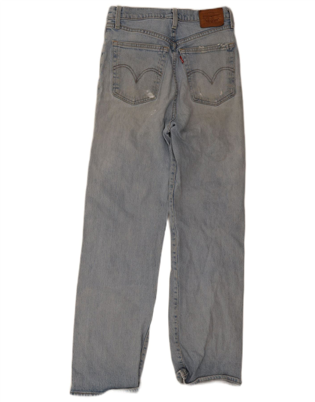 Damskie jeansy Levi's Ribcage z przetarciami W27 L29 Niebieska bawełna