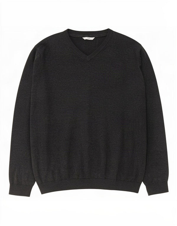 Marks & Spencer Boys V-Neck Jumper Sweater 15-16 Years Grey Cotton