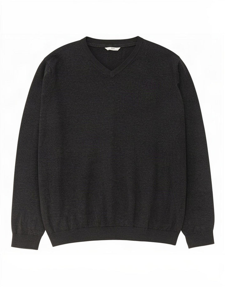 Marks & Spencer Chłopięcy sweter z dekoltem w kształcie litery V, 15-16 lat, szary, bawełniany