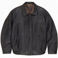 Męska kurtka skórzana vintage o luźnym kroju EU 48 Medium Black