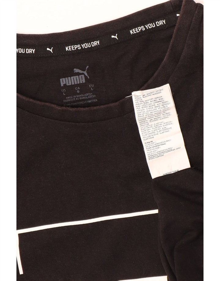 Męski T-shirt z grafiką Puma, duży, czarny, bawełniany