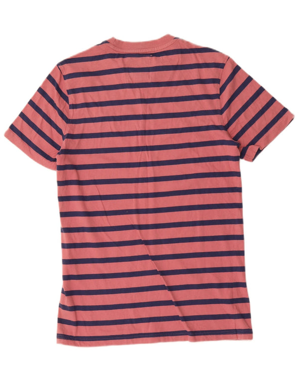 Crew Clothing Męski T-shirt Top Mały, różowy, bawełniany w paski