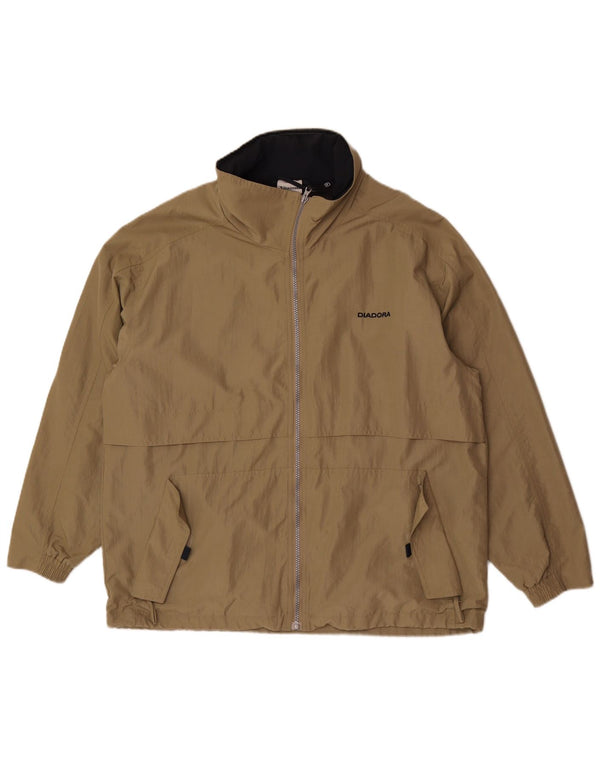 Męska kurtka przeciwdeszczowa z kapturem i luźnym krojem Diadora UK 36 Small Khaki Poliamid