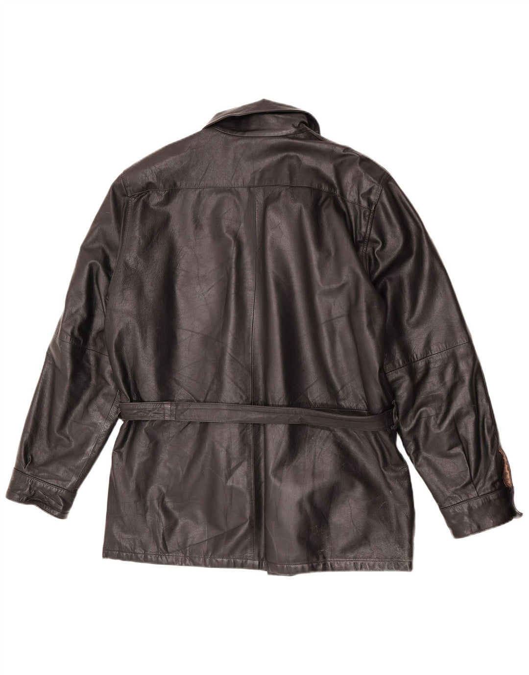 Vintage męska kurtka skórzana IT 52 XL czarna skóra