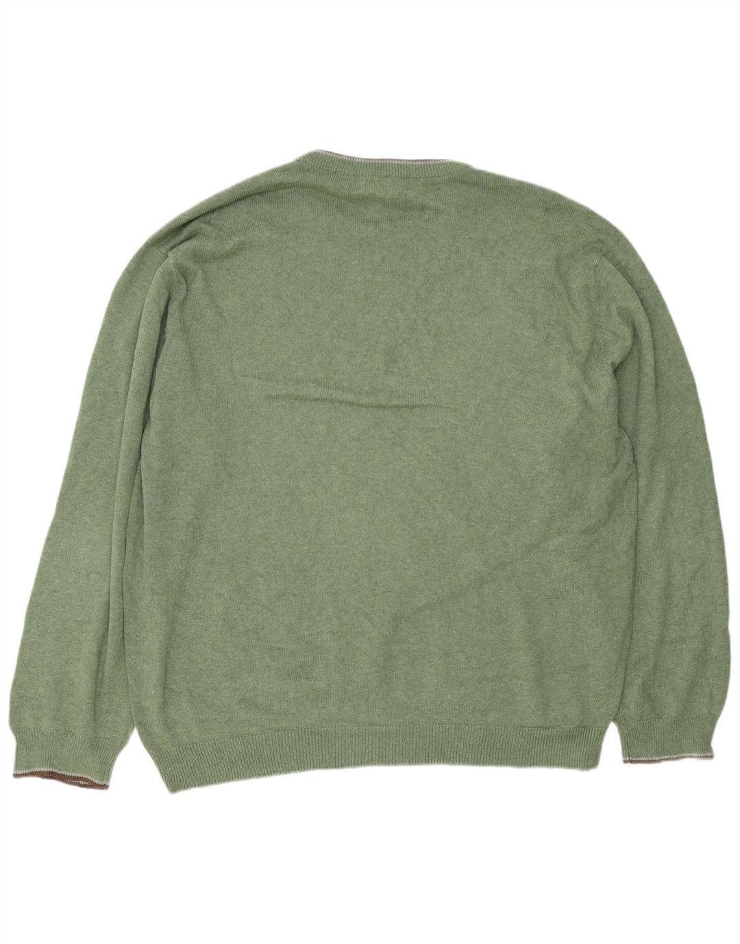 Męski sweter z okrągłym dekoltem Chaps o regularnym kroju, 2XL, zielona bawełna
