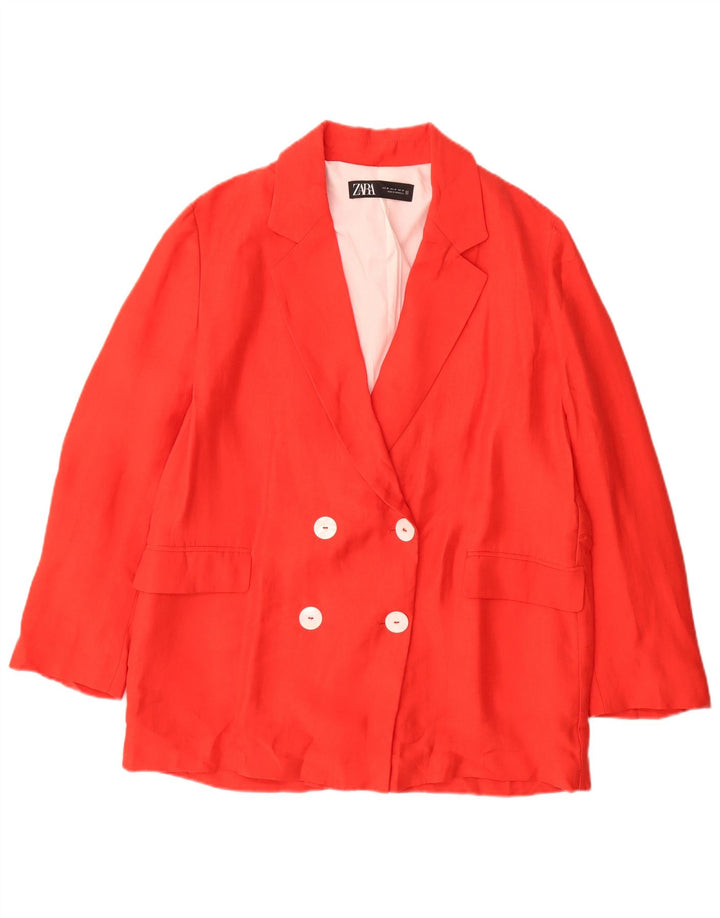 Damska marynarka z podwójnymi piersiami Zara UK 14 Medium Red Lyocell