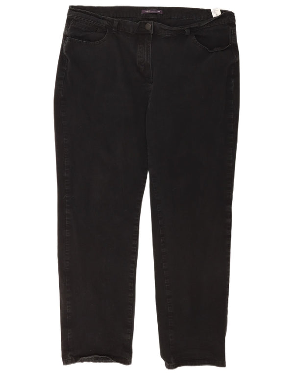 Marks & Spencer Damskie proste dżinsy UK 18 XL W36 L28 Czarna bawełna