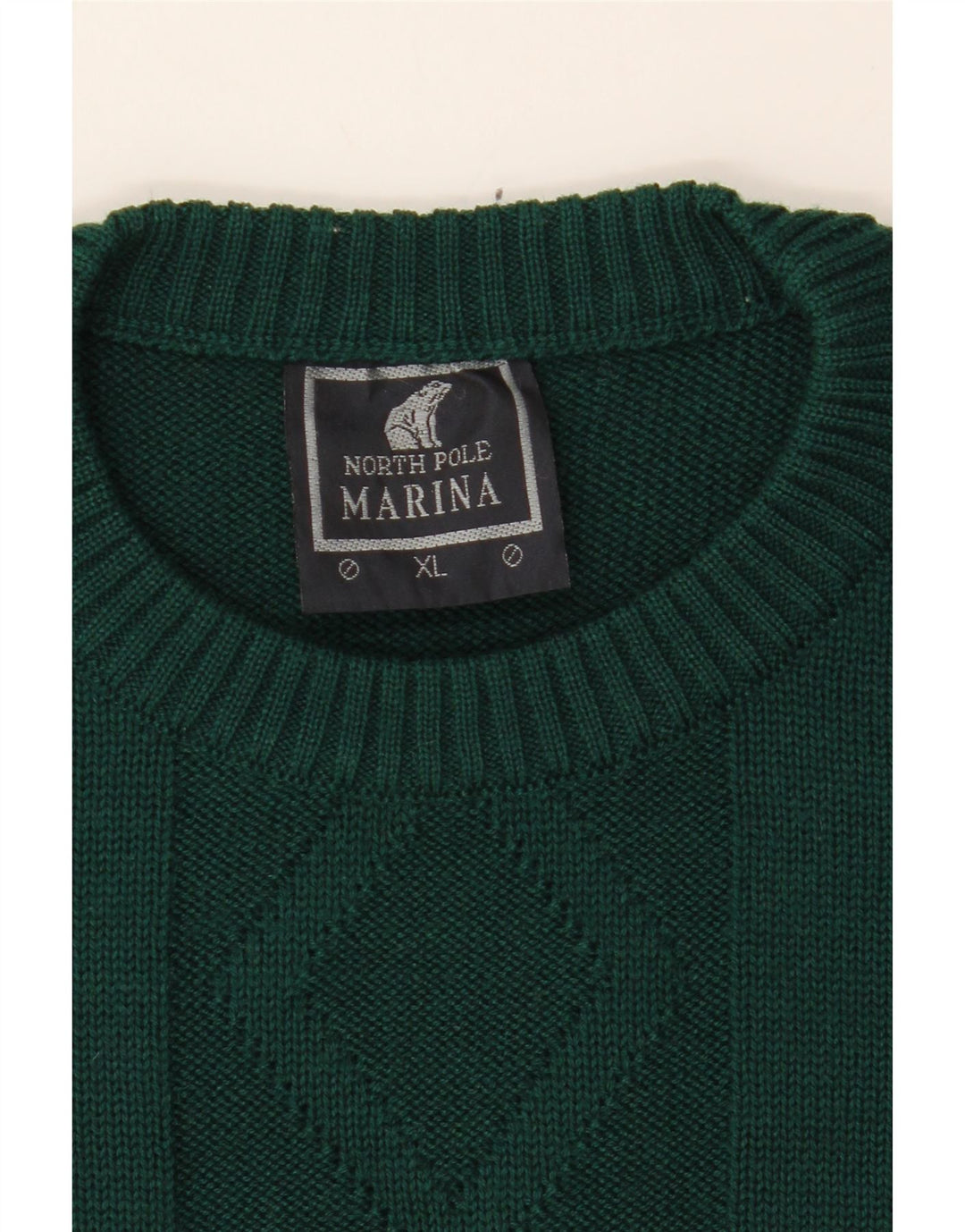 NORTH POLE Mens Crew Neck Jumper Sweater XL Green Argyle/Diamond Vintage North Pole and Second-Hand North Pole from Messina Hembry 