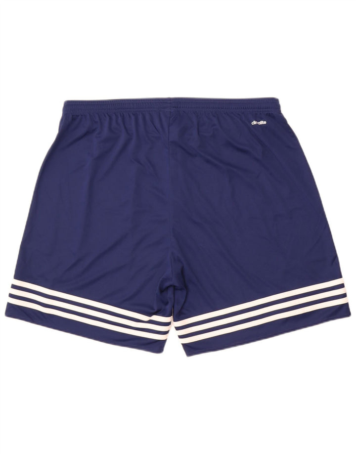 Męskie spodenki sportowe Adidas Climalite XL w granatowe paski z poliestru