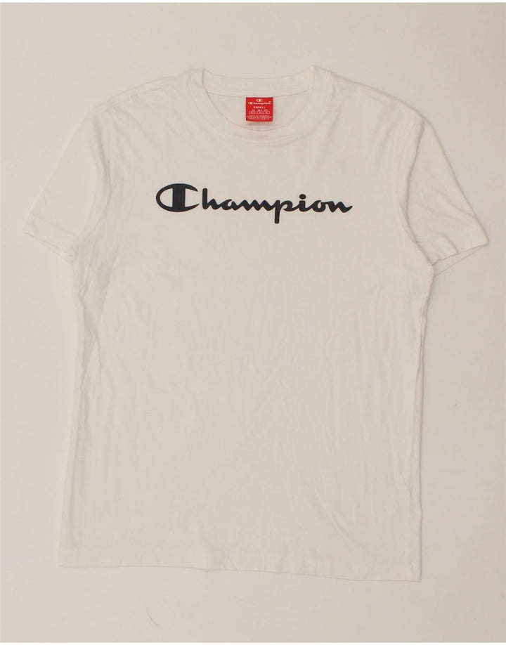 CHAMPION Mens Graphic T-Shirt Top Small White Vintage Champion and Second-Hand Champion from Messina Hembry 
