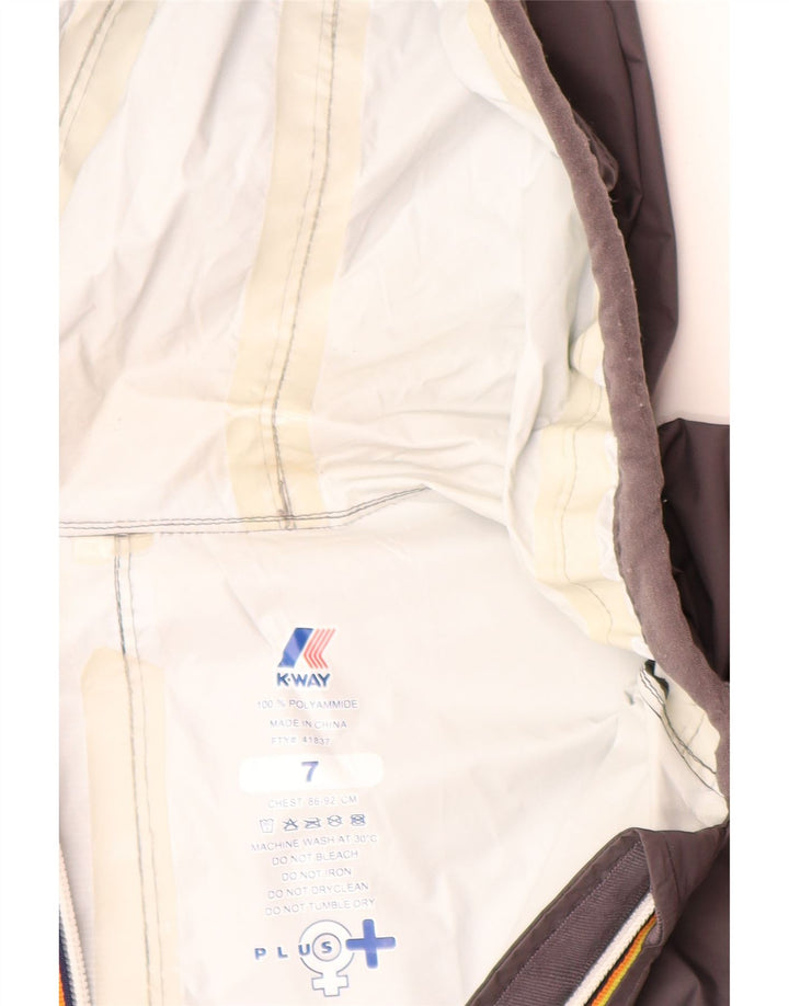 K-WAY Chłopięca kurtka przeciwdeszczowa z kapturem, 6-7 lat, szary poliamid