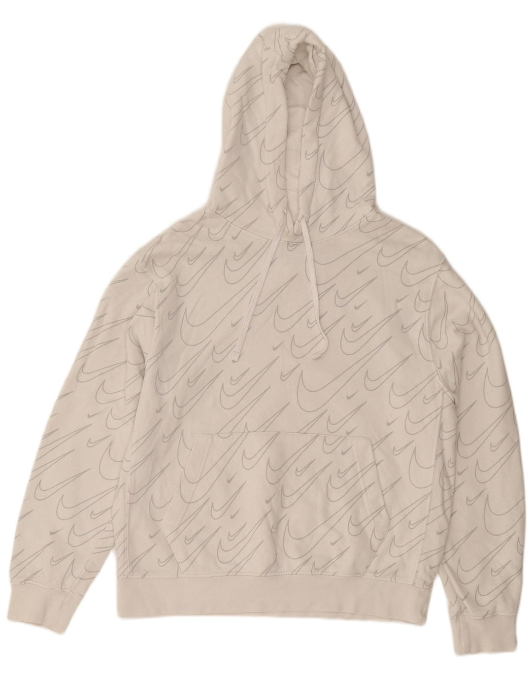 Męski sweter z kapturem Nike z grafiką, średni, złamanej bieli, bawełniany