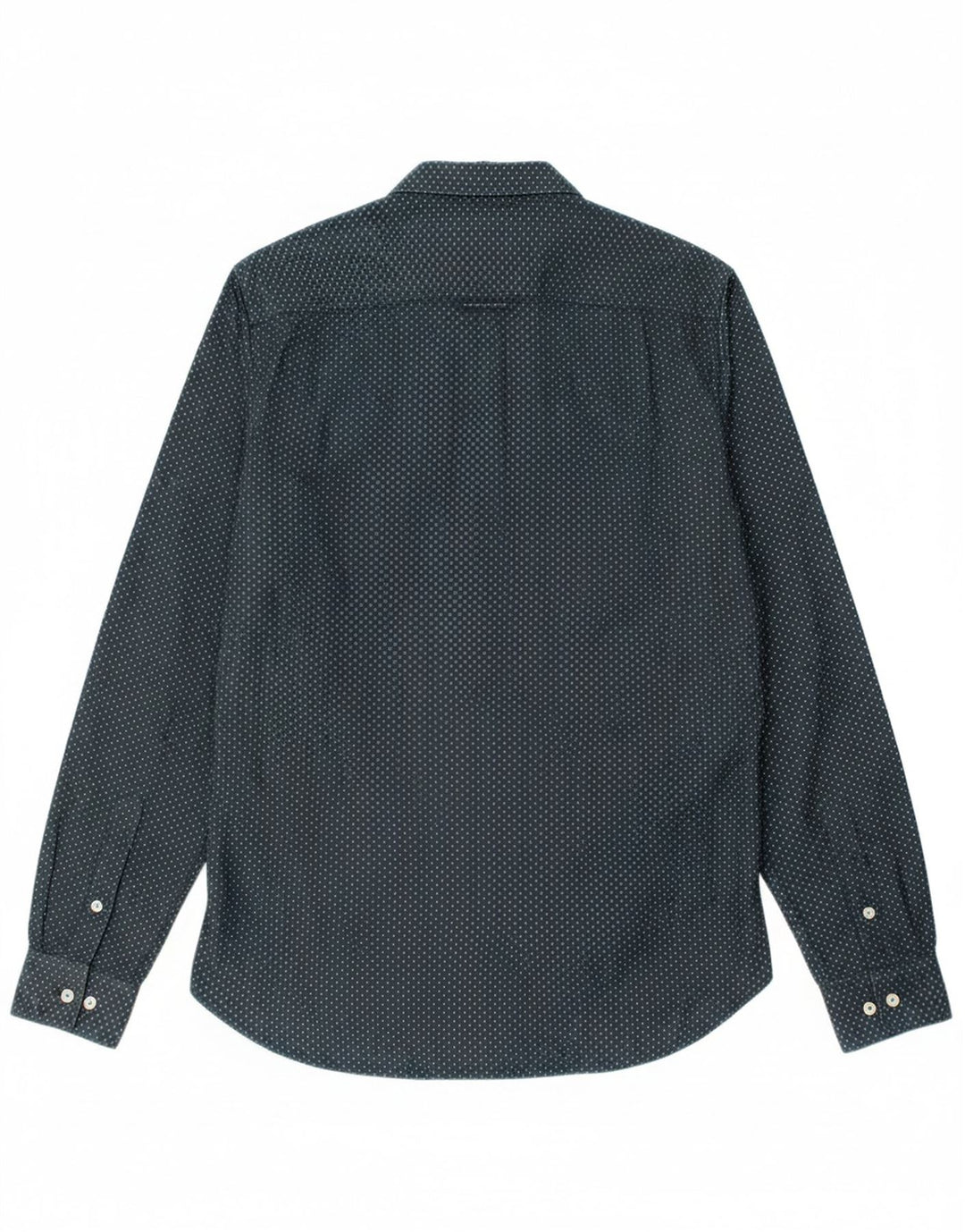 SUPERDRY Mens Shirt Small Navy Blue Spotted Cotton