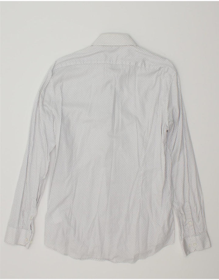 CALVIN KLEIN Mens Abstract Pattern Shirt Size 41 16 Large White Cotton Vintage Calvin Klein and Second-Hand Calvin Klein from Messina Hembry 