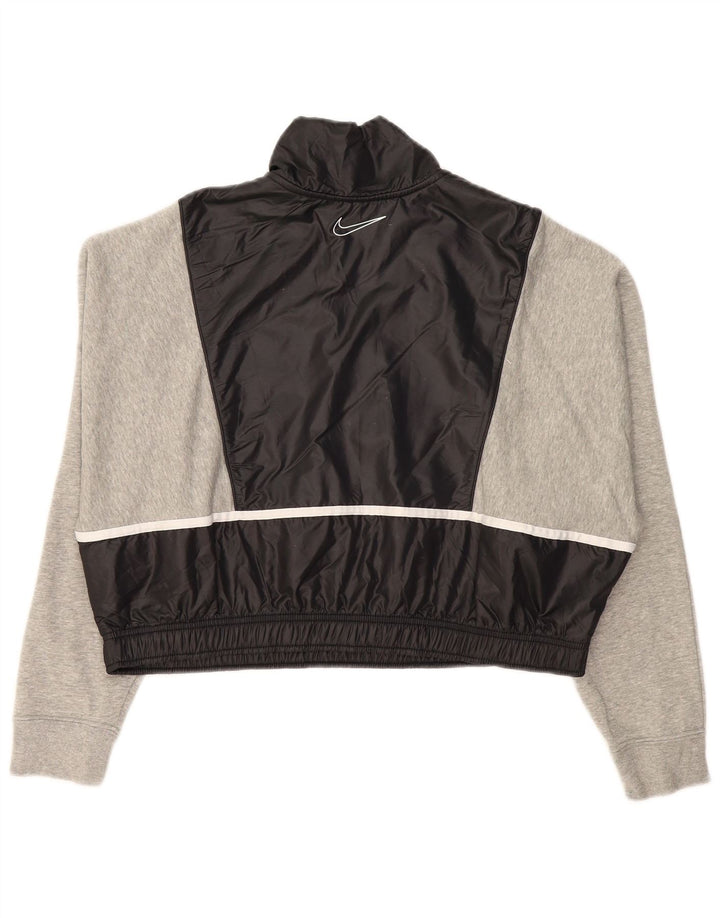 Damska bluza typu oversize typu Crop NIKE UK 16, duża, szara, z blokami kolorów