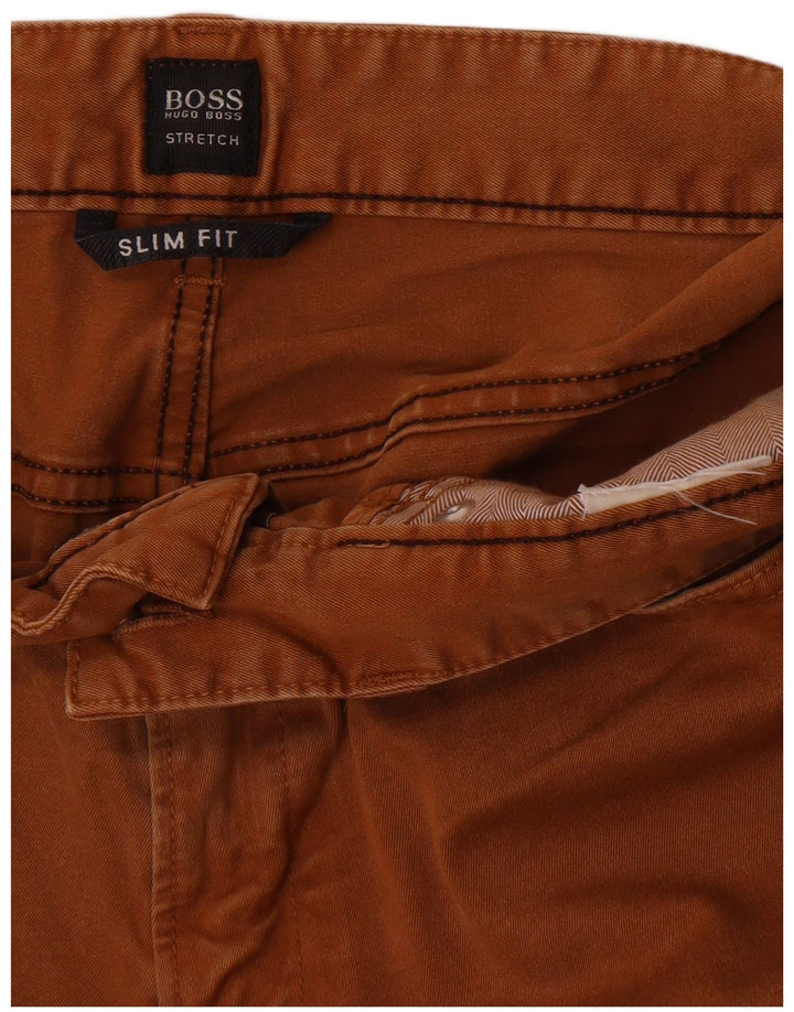 Męskie jeansy Hugo Boss ze stretchem W34 L32 brązowe