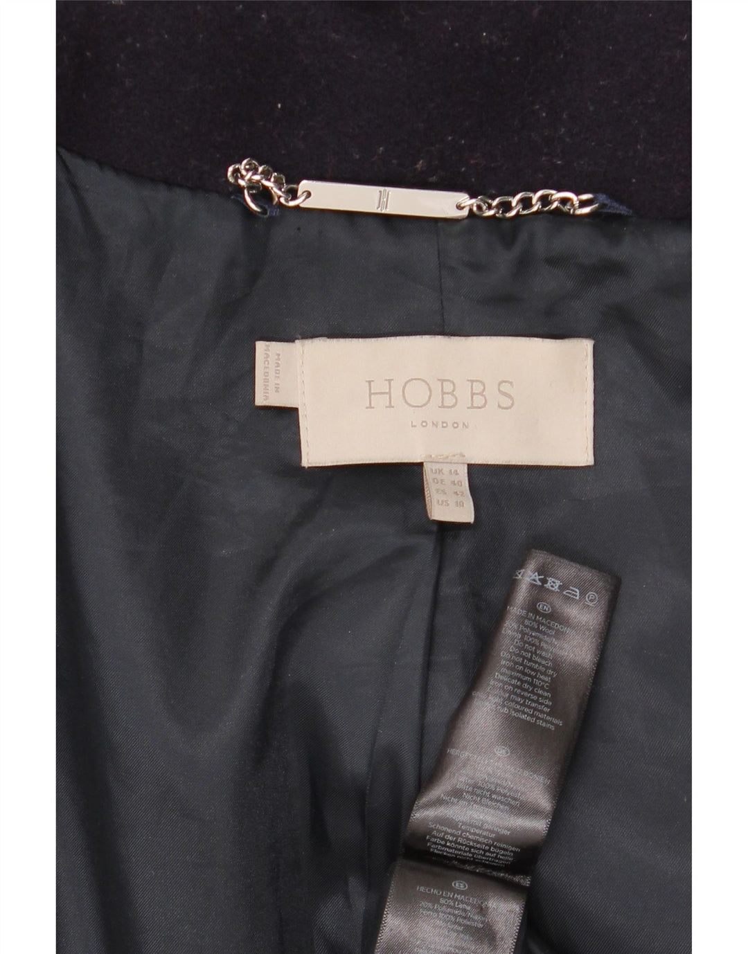 Płaszcz damski Hobbs UK 14, duży, fioletowy, wełniany