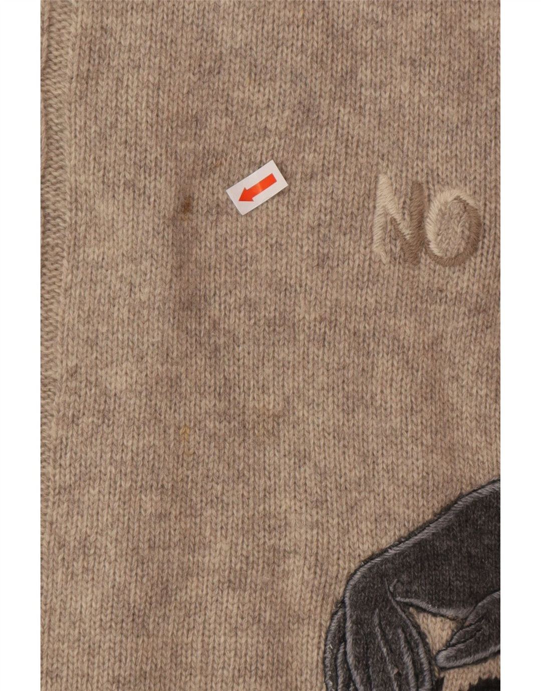 Męski sweter z wycięciem pod szyją ICEBERG, średnio beżowy, ze zwierzętami