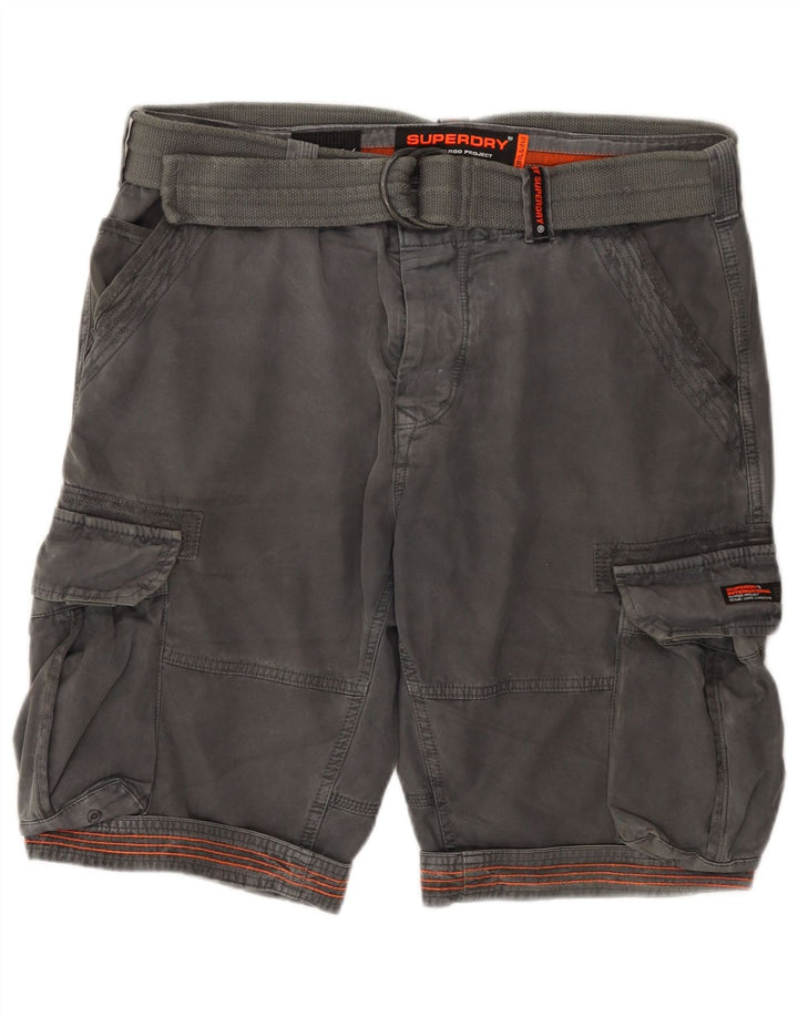 Męskie spodenki cargo Superdry W36, duże, szare, bawełniane