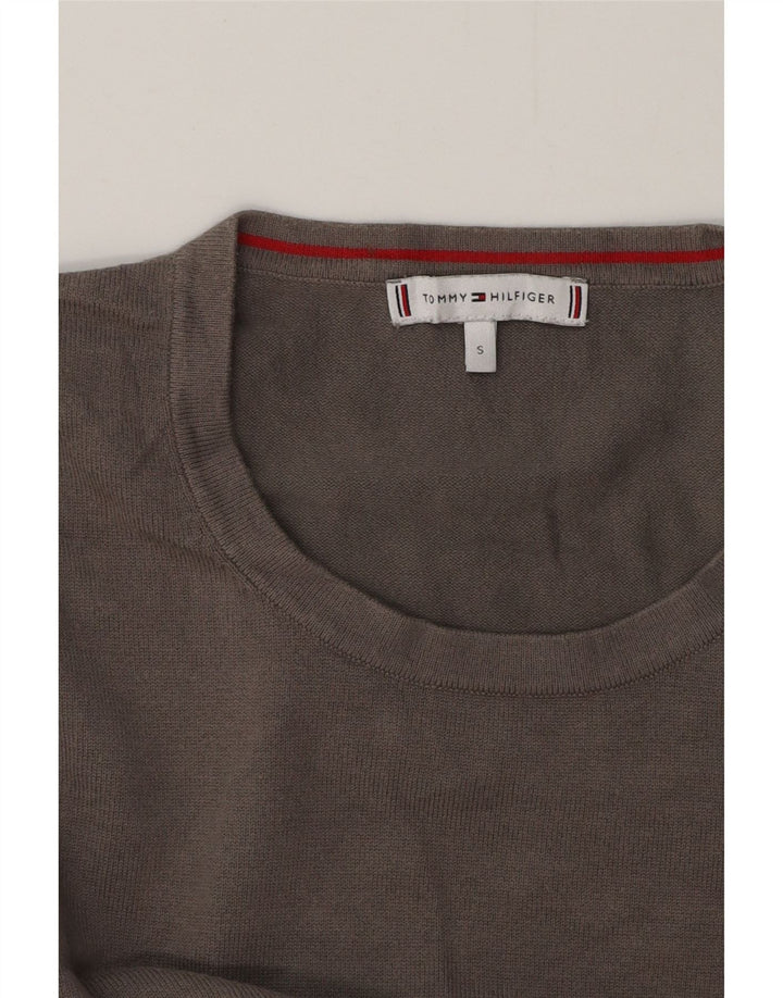 Damski sweter z okrągłym dekoltem TOMMY HILFIGER UK 10 Small Grey