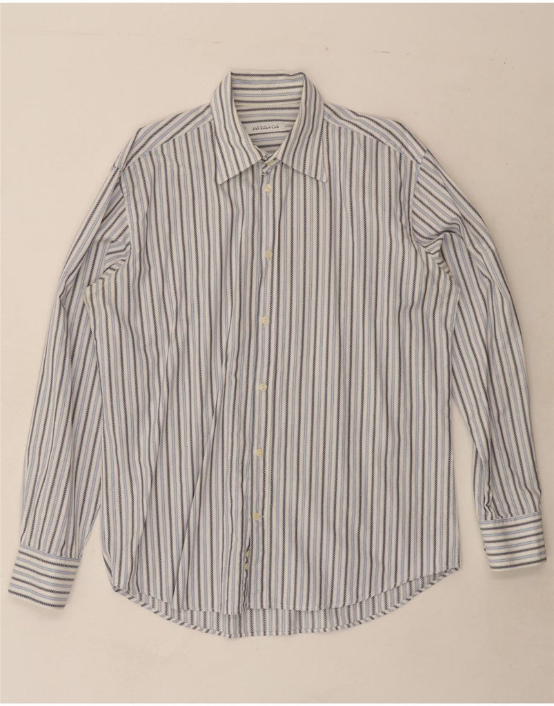 VERSACE Mens Shirt Size 41/16 Large Blue Striped Vintage Versace and Second-Hand Versace from Messina Hembry 