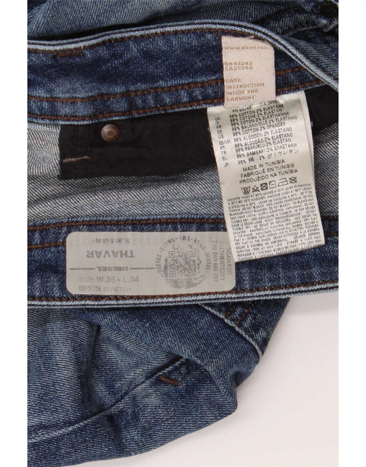 Diesel Męskie Thavar Slim Jeans W38 L34 Niebieskie bawełniane