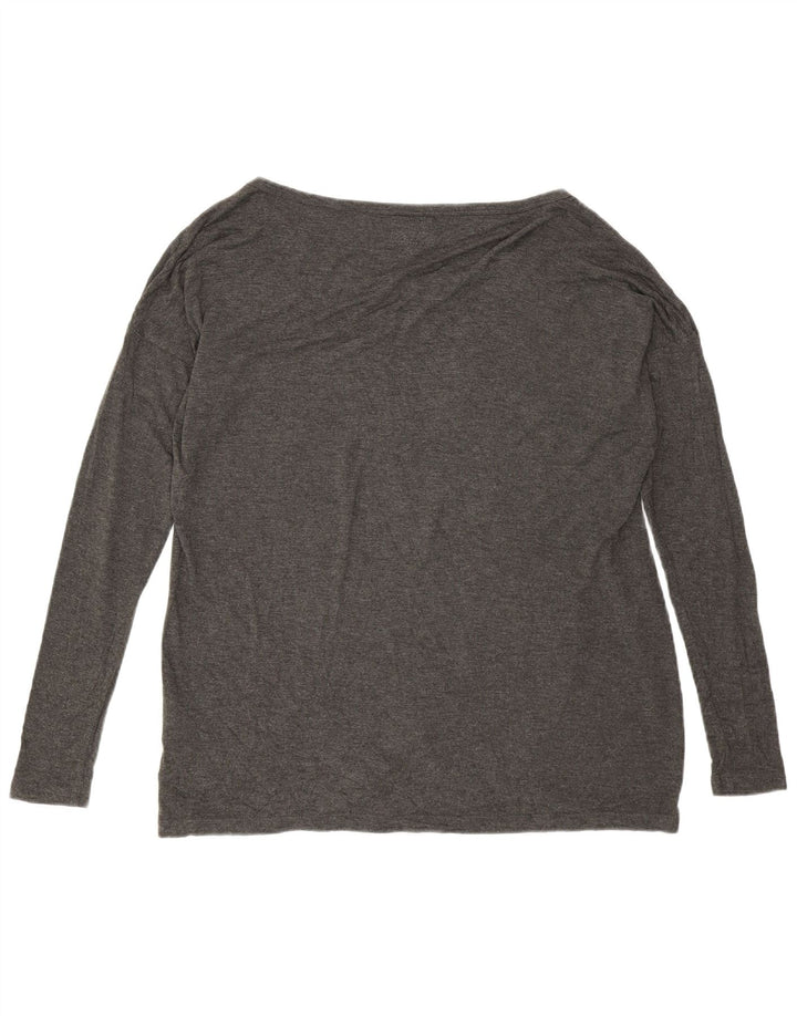 Damski top oversize z grafiką Gaudi, długi rękaw, rozmiar UK 10, mały, szary wiskoza