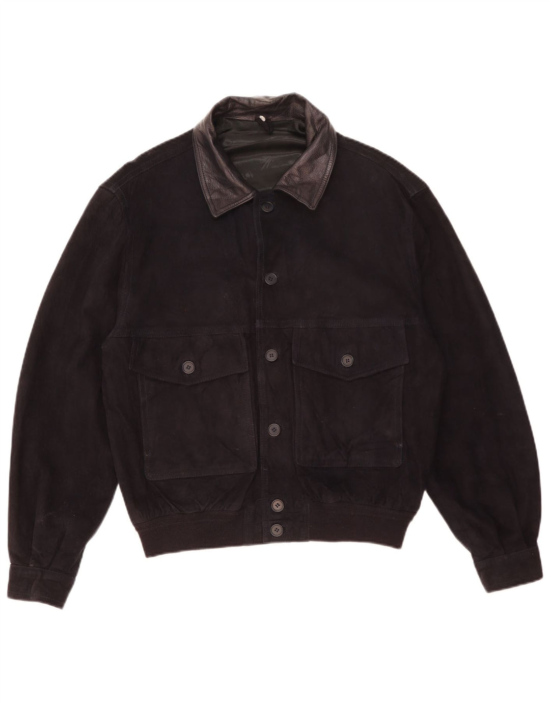 Męska zamszowa kurtka bomber w stylu vintage IT 52 XL, czarna skóra