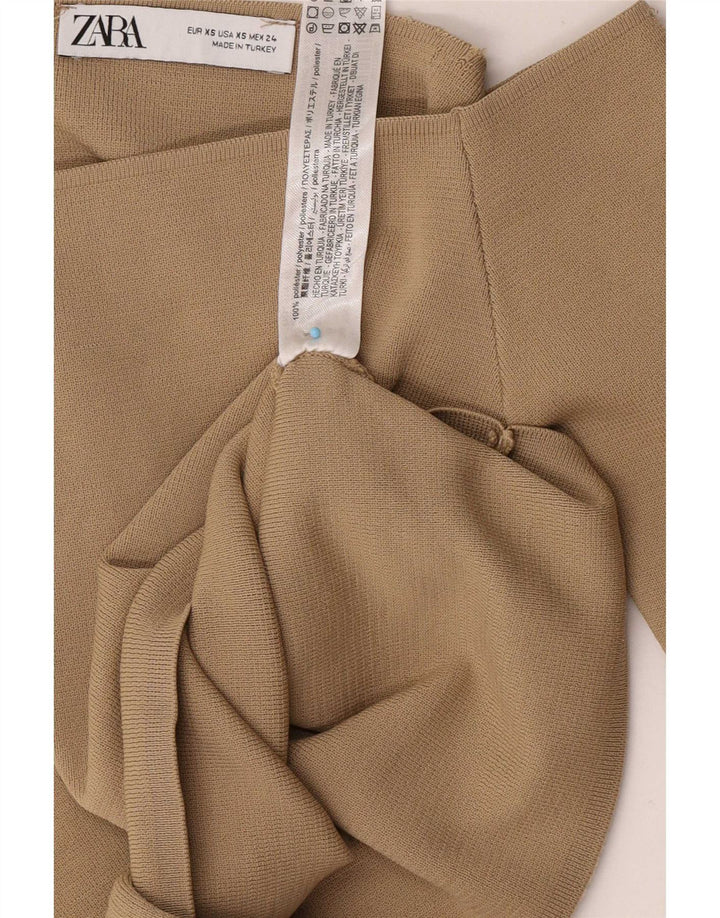 Damski top Zara z odkrytymi ramionami, UK 4 XS, beżowy poliester