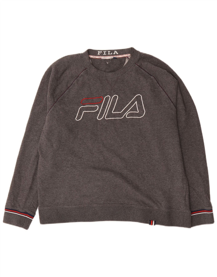 Męska bluza z grafiką Fila XL, szara, nakrapiana bawełna