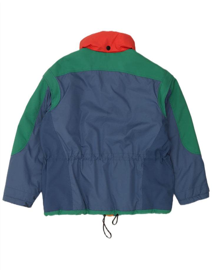 Męska kurtka narciarska DIADORA UK 40, duża, niebieska, poliestrowa z blokami kolorów