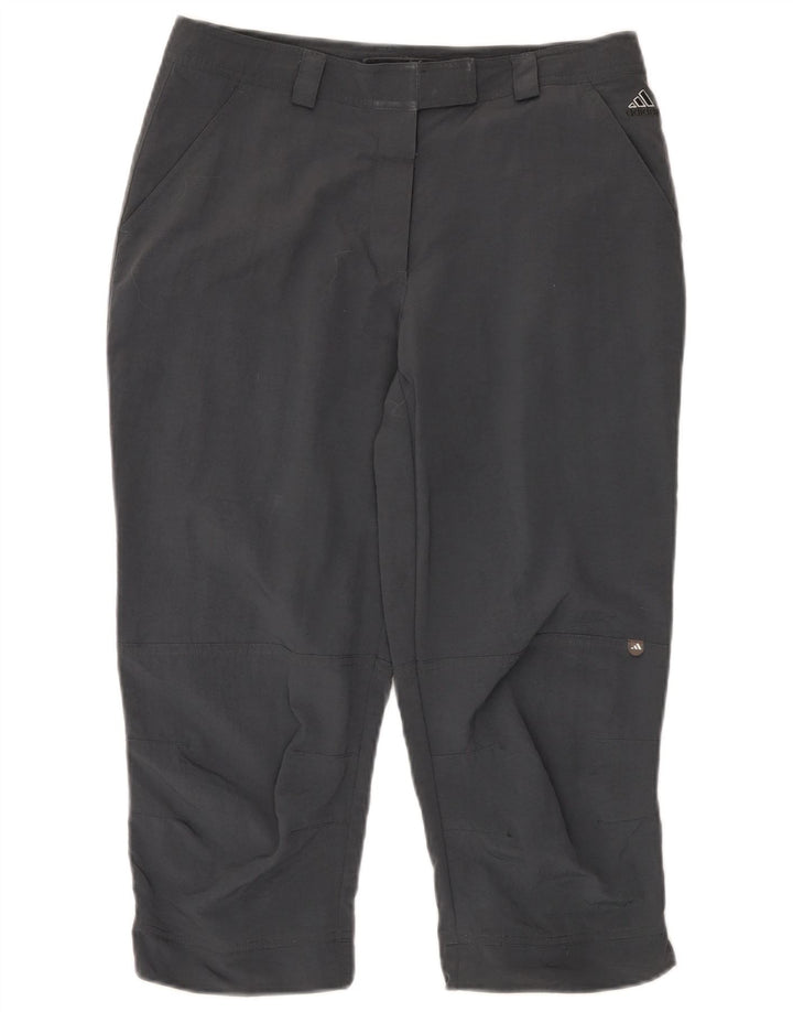 Damskie spodnie Capri Adidas UK 14 Large W32 L21 Szary poliamid