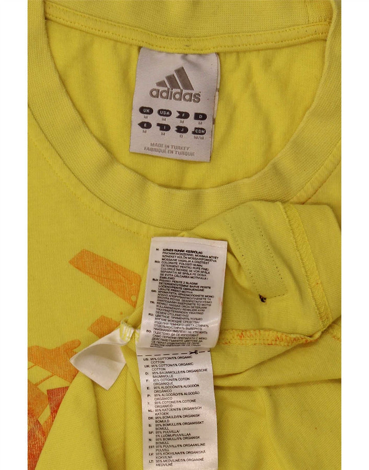 Męska koszulka z grafiką Adidas, średnia, żółta bawełna