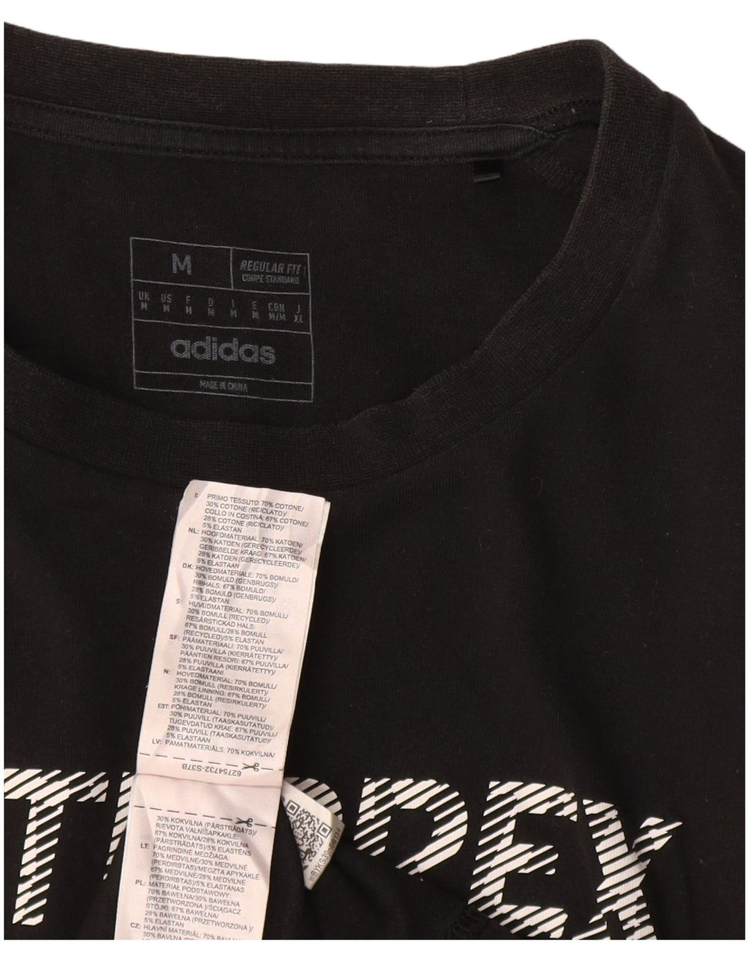 Męska koszulka ADIDAS Terrex z grafiką o regularnym kroju, średnia czarna bawełna