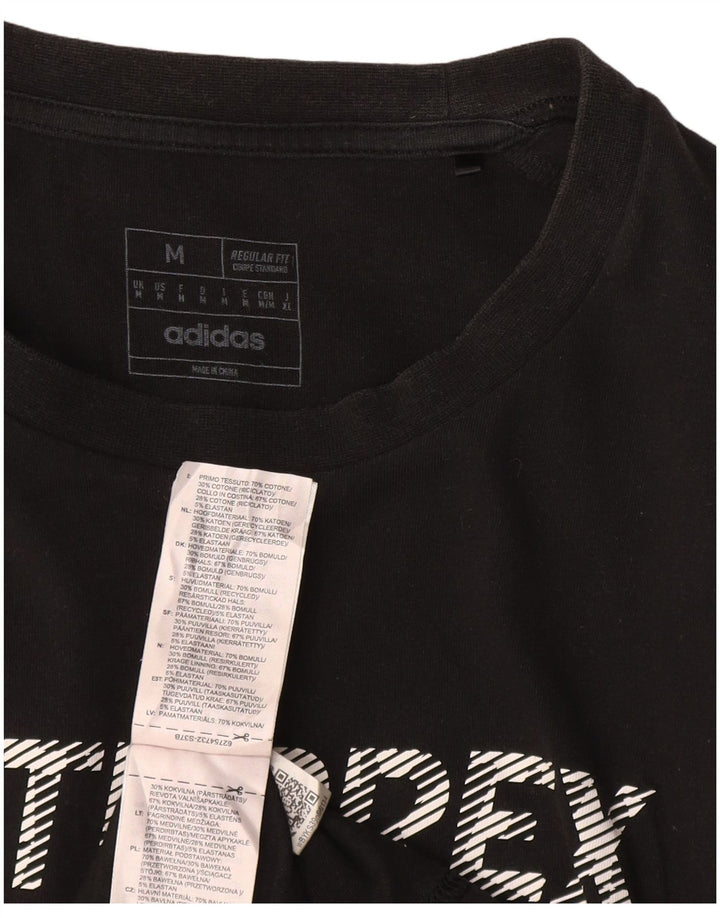 Męska koszulka ADIDAS Terrex z grafiką o regularnym kroju, średnia czarna bawełna