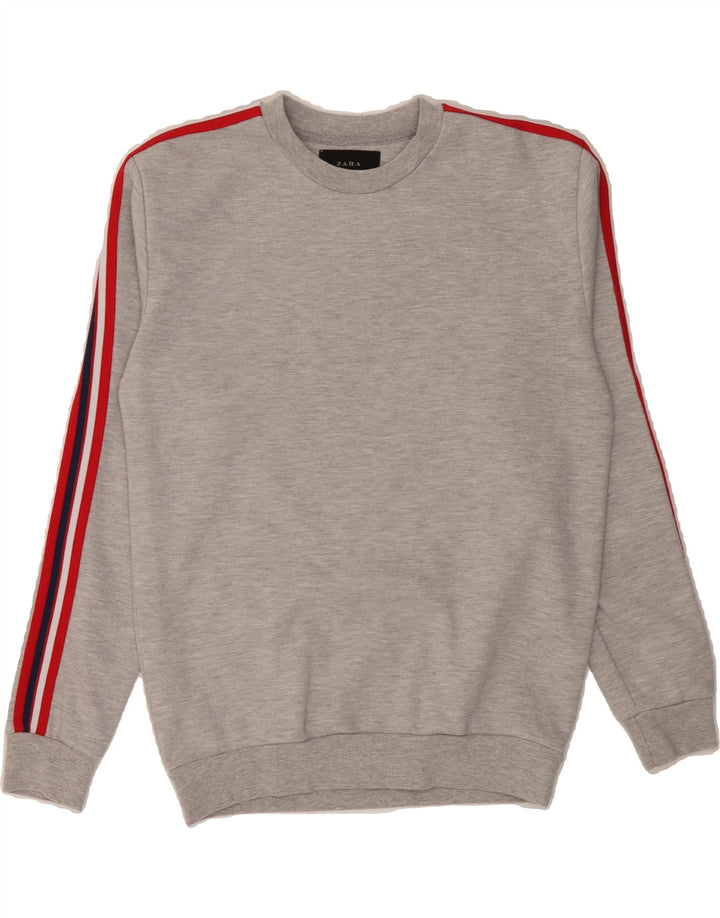 ZARA Mens Sweatshirt Jumper Small Grey Polyester Vintage Zara and Second-Hand Zara from Messina Hembry 