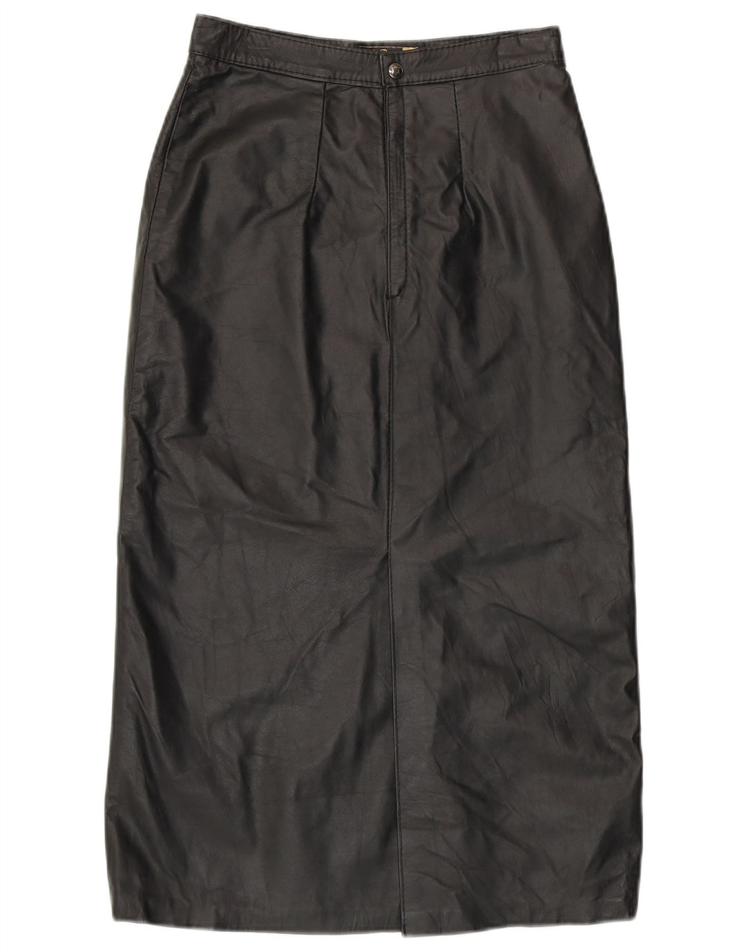 Vintage damska spódnica skórzana z wysokim stanem EU 42, duża czarna skóra