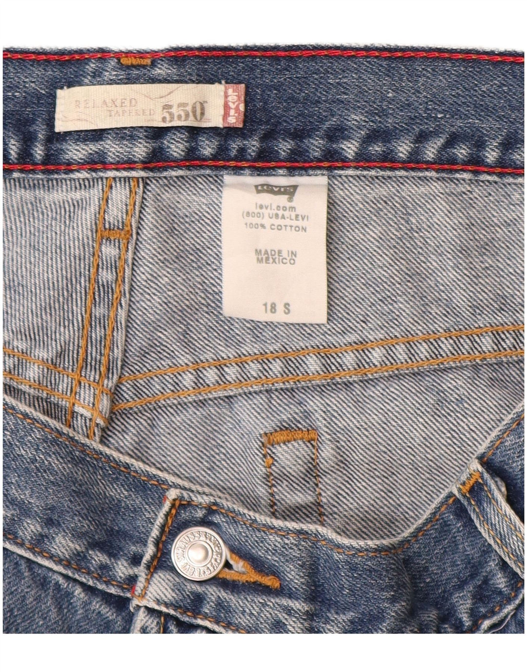 Dżinsy damskie LEVI'S 550 z wysokim stanem, zwężane US 18 2XL W36 L29 niebieskie