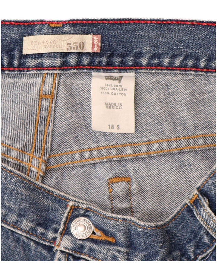 Dżinsy damskie LEVI'S 550 z wysokim stanem, zwężane US 18 2XL W36 L29 niebieskie